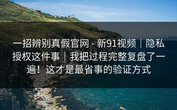 一招辨别真假官网 - 新91视频｜隐私授权这件事｜我把过程完整复盘了一遍！这才是最省事的验证方式