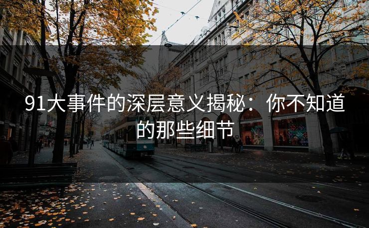 91大事件的深层意义揭秘：你不知道的那些细节